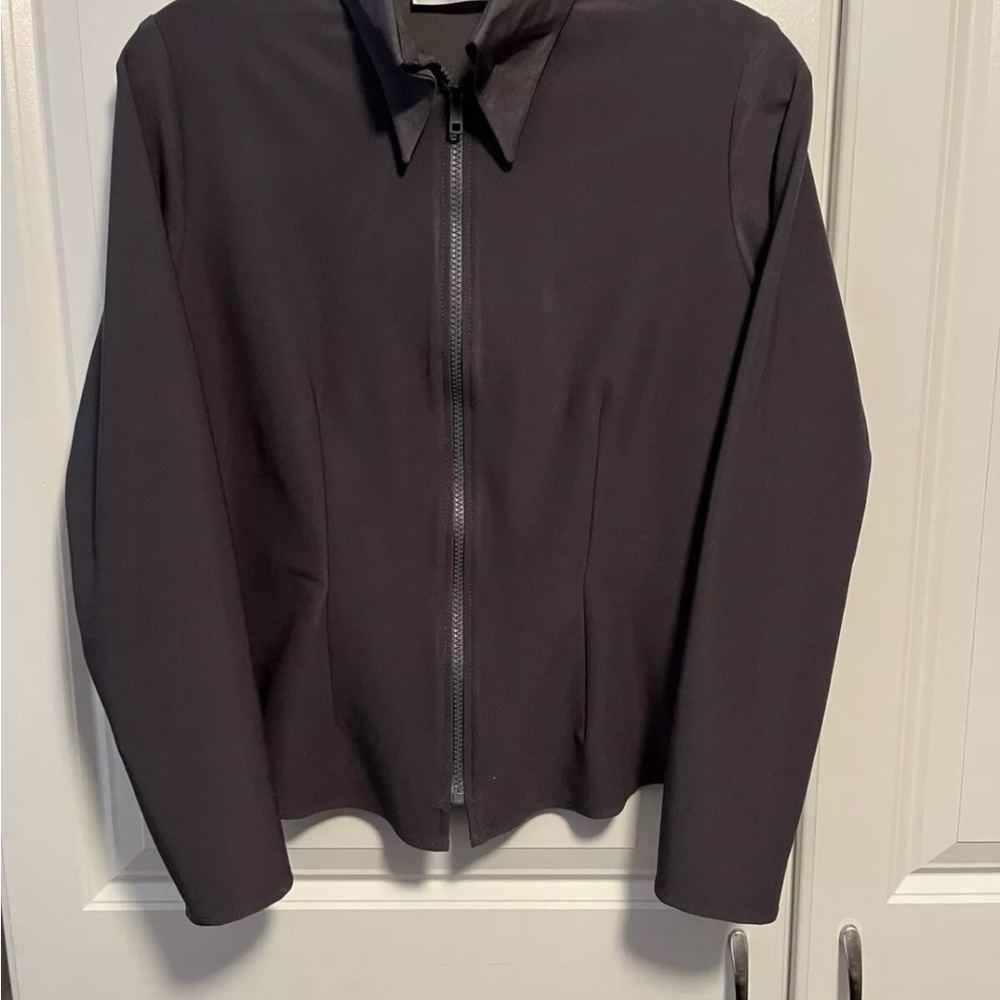 Women's Western Horse Show Gray Long Sleeve Zip Jacket by ShowOff Designs